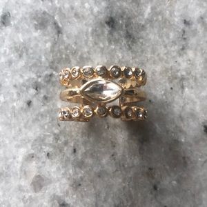 Luv AJ Marquise stacked ring